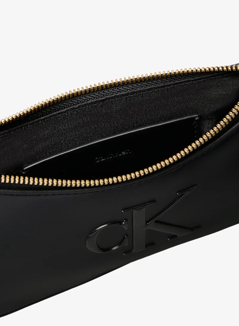 CALVIN KLEIN Black Embossed Monogram Mini Shoulder Bag for Women | Best Price UAE